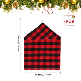 TSLBW 4 Pcs Christmas Chair Back Covers, Christmas Chair Covers Set, Christmas Decorations Chair Back Covers, Santa Clause Hat Chair Back Covers for Chairs Kitchen Festival Holiday (Multi)