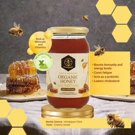 Shiva Organic's NPOP Organic Certified Honey - NMR Tested, Natural Honey, No Added Sugar, Flavorful - 8.81 Ounces (250g)