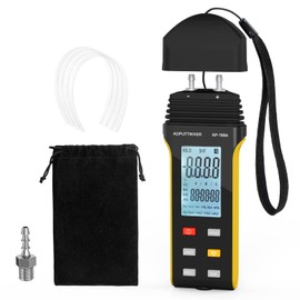 Manometer, AP-189A Professional Gas Pressure Tester, Dual-Port Manometer Air Pressure Meter, 11 Selectable Units Differential Pressure Gauge, HVAC Digital Manometer with Backlight Data Record