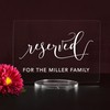 Custom Reserved Acrylic Wedding Sign - 5"H x 7"W