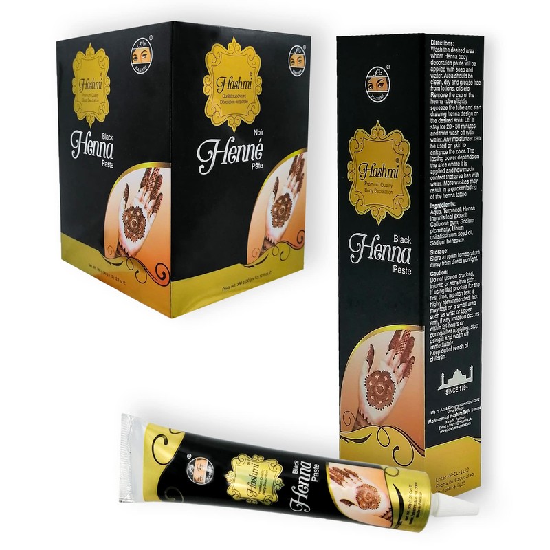 HENNA PARA TATUAJE HASHMI 1 PIEZA (Negro)