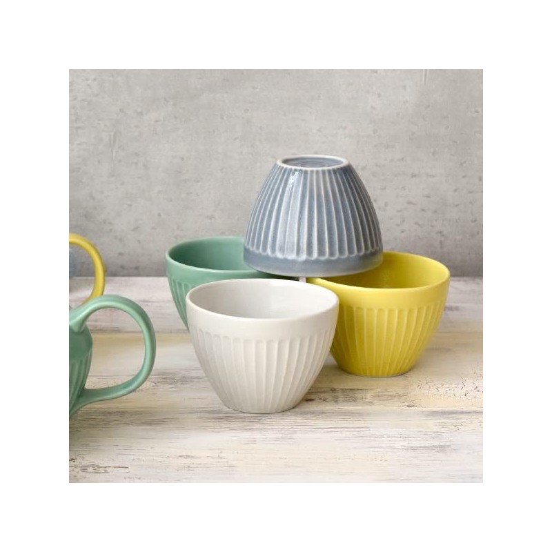 Tableware East IC - 030-04 Teacup Shogi Stripe 200cc Green