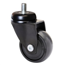 Wagner 01225266 Ultra Manoeuvrable 360° - 3C Design Swivel Castors / Apparatus Castors / Furniture Castors - Black, Soft Running Surface with Pin 10 x 16 mm, Diameter 50 mm, Load Capacity 50 kg / Roll