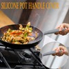 3PCS Pot Handle Heat Insulation Silicon Cover,Silicone Hot Handle Holder,Silicone
