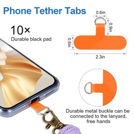 Pestaña de correa para teléfono, 10 parches universales para teléfono sin calcomanía, pieza de repuesto para correa de teléfono celular (color )