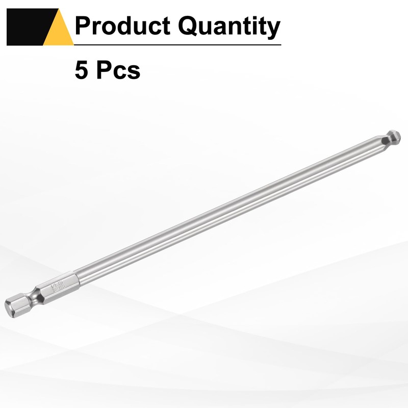 sourcing map 5pcs Ball End Hex Screwdriver Bit H5 (5mm)