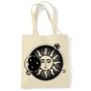 Sun and Moon Eclipse Hipster Tattoo Large Print Tote Shoulder