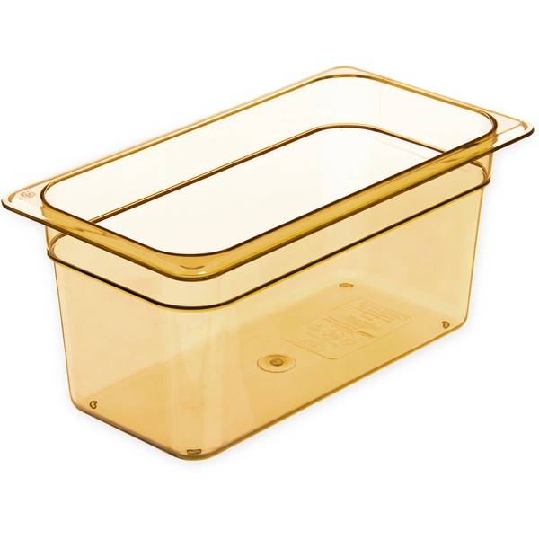 Carlisle FoodService Products 3086213 StorPlus High-Heat Third-Size Food Pan, 5.7 qt. Capacity, 12-3/4 x 7 x 6", Amber (Case of 6)