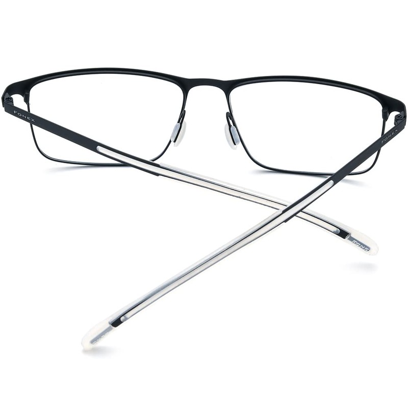 FONEX Titanium Glasses Frame,Men Square Myopia Optical Eyeglass Frame 8521,