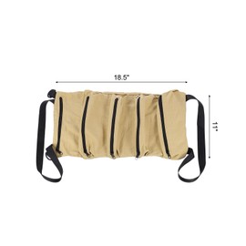 sourcing map Roll Up Tool Bag 18.5" x 11" Canvas Tool Bags with 5 Tool Pouches Compartments Multipurpose Utility Roll Tool Storage for Mechanics Plumbers Electricians Carpenters, Khaki