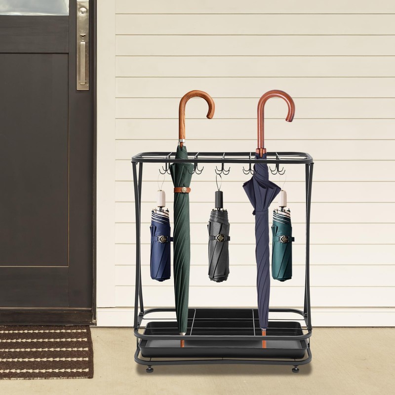 kunghei Metal Umbrella Storage Holder Stand with Removable Drip Tray,