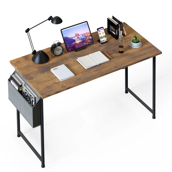 YSSOA Small Space Writing Desk with Headphone Hooks, Modern Simple