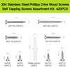 420pcs M3 Flat Head Self-Tapping Screws Assortment Kit,304 Stainless Steel