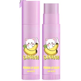 2-Pack Gradient Natural Pink Lipstick Balm with Hydrating Lipstick, Cute Cartoon Design for Women Girl, Hydrating and Nourishing, Magic Color Changing (Natural Pink 2-Pack)