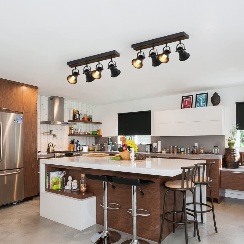 SEEBLEN 4-Light Kitchen Light Fixtures - Adjustable Ceiling/Wall Mount Spotlight,