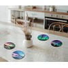 4 x Round Northern Lights Coasters - Iceland Boraelis Men