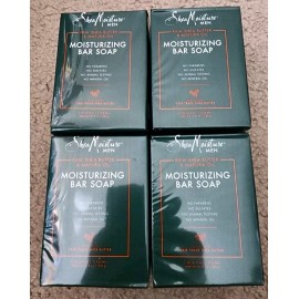SheaMoisture (4) Men Moisturizing Bar Soap Raw Shea Butter & Mafura Oil, 2 Bars, 4 oz (113 g)