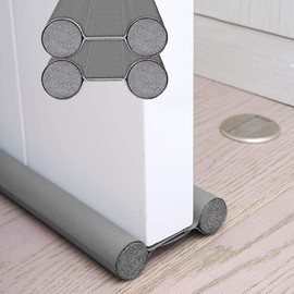 LÍMITE-MX 2PCS Protector y Guardapolvo para Puerta,Cubre Polvos para Puertas,Tope Para Puerta De Bajo Puerta,Diseño De Doble Borde,Sellador Resistente Al Agua, Al Polvo Y A Los Insectos,Gris