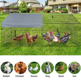 Walk In Chicken Coop Run Metal Chicken Hen House Poultry Cage 86 x 40 x 40 in