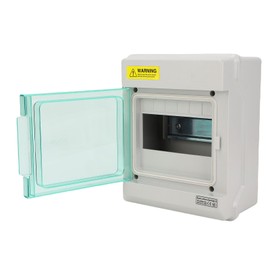 Generic 6 Way Power Distribution Box, IP66 Waterproof Circuit Breaker Box with Transparent Cover, Bus Bars and DIN Rail, PC ABS Distribution Protection Boxes for Indoor & Outdoor Use