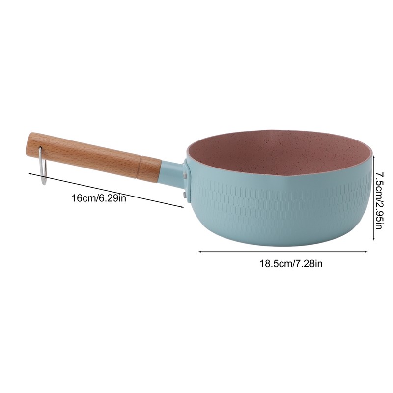 Wooden Handle Milk Pot Aluminum Alloy Multifunctional Flat Bottomed Noodle