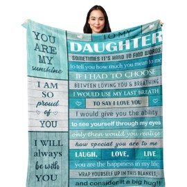 Yesbird Daughter Gifts, Daughter Birthday Gifts from Mum/Dad, Gifts for Daughter, Christmas/Graduation/Valentine's Day Daughter Blankets Gifts, to My Daughter Throw Blanket 150x130CM