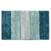Blue Microfibre Soft Tufted Shades Design Bath Mat Rug Non-Slip