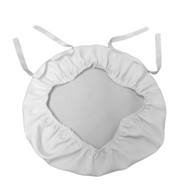 LA Linen Polyester Poplin Chiavari Chair Cushion Cover (4 Pack), White