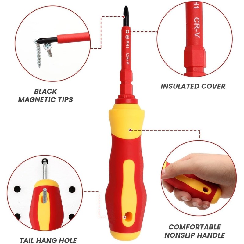 Usluole14 in 1 Insulated Screwdriver Set, Magnetic Screwdriver Tool Kit