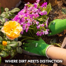 Vgo... 3 pairs Multi-Purpose Work Gloves, Anti-Slip Latex Coated, Breathable for Gardening, Construction, DIY & Outdoor | CE Certified, Machine Washable(RB6026-FM,Green,XL,3 pairs)