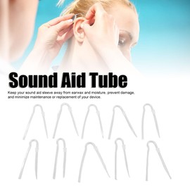 Tubos de Ayuda Auditiva, 10 Piezas Tubo de Ayuda Sonido Tipo R Prevenir Cerumen Amplificadores PVC Juego Tubos Molde Oído 3.3 * 2 Mm Reemplazo para Audífonos