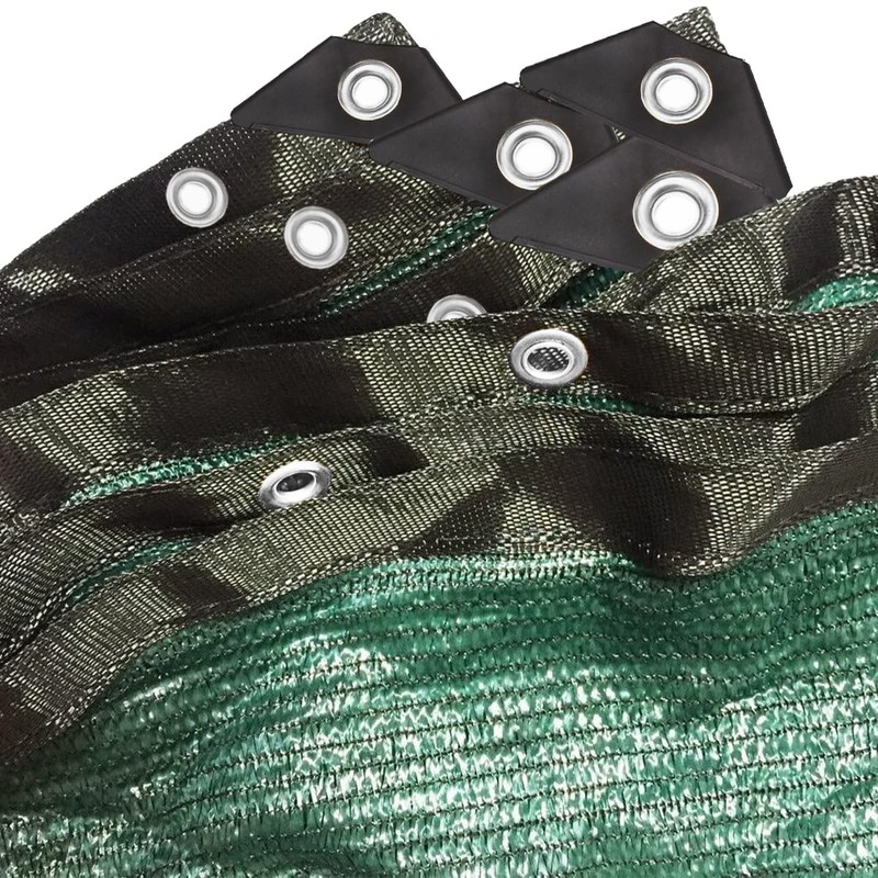 70% Green Shade Cloth with Grommets, 12 FT X 18
