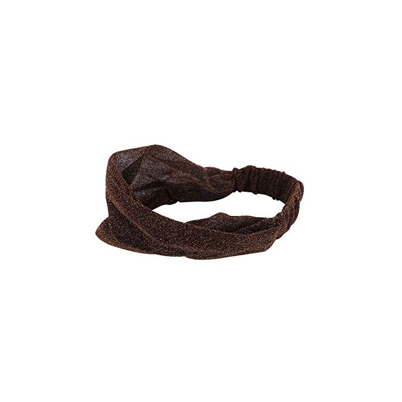 axy HB4A Vintage Headband with Glitter Threads Headband Hairband (Brown)