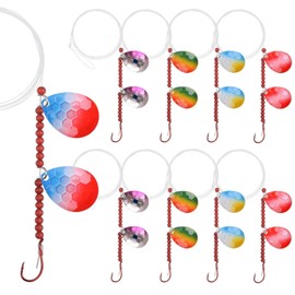 JSHANMEI 10 Pack Walleye Rigs Fishing Lures Walleye Spinner Rig Crawler Harness Spinner Blade Lure Making Live Bait Rigs Walleye Fishing Rigs