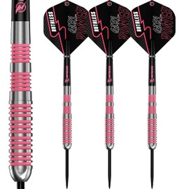 RUTHLESS RX Girl Power Darts Set | 90% Tungsten Steel Tip | Ringed Pink, Standard, 23g (D6108)