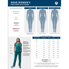 Adar Uniforms Pro Breakthrough Plus Scrub Set for Women - Enhanced V-Neck Top & Multi Pocket Pants - 4400 - Black - L
