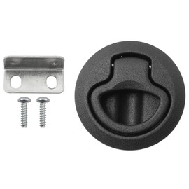 SQXBK Flush Pull Slam Latch Black Boat Deck Hatch Latch Round Pull Latch for Boat Marine Deck Hatch Door Hardware