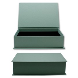 NEUSER PAPIER Gift Box with Hinged Lid – Pack of 1 – DIN A5 – Eucalyptus Covered – Black Laminated Inside – 245 x 165 x 65 mm – Storage Box