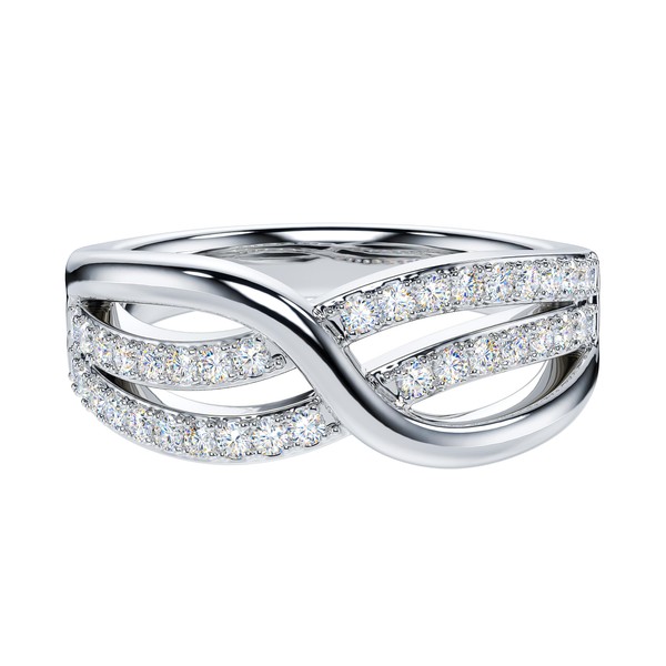 THELANDA Genuine Moissanite Sterling Silver 7.8mm Criss Cross Over Infinity