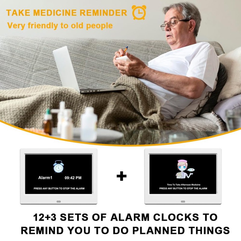 TIMEMOON Alarm Clock with Day and Date for Elderly Digital