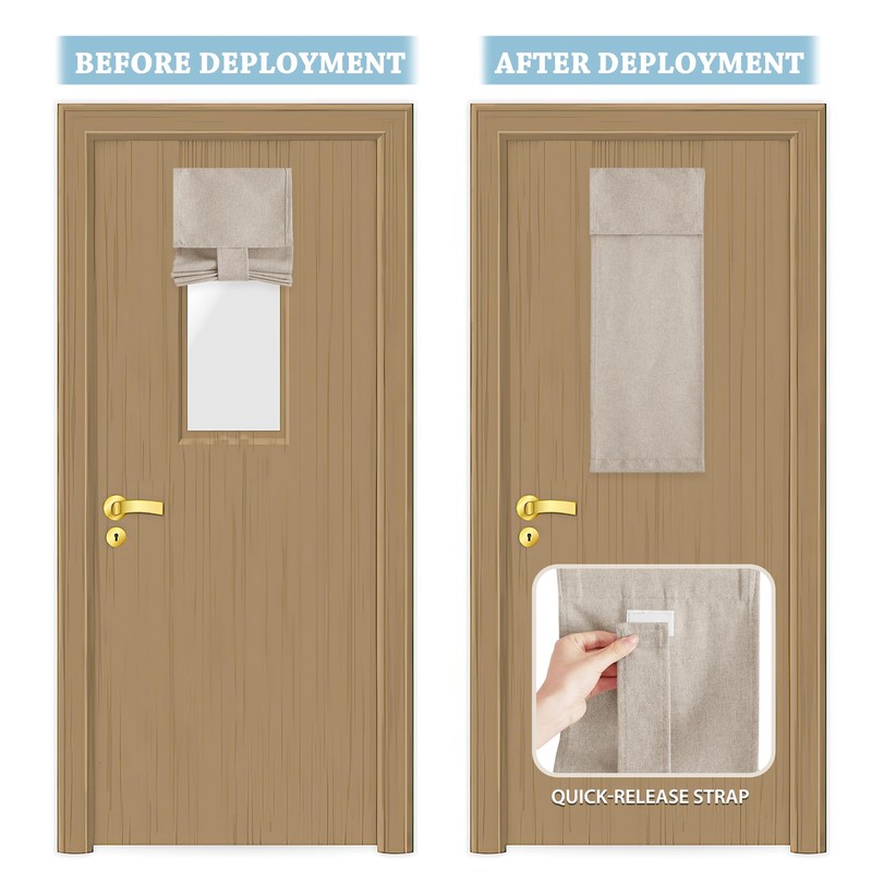 RYB HOME Classroom Door Window Cover, Privacy Sunlight Shades for