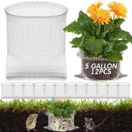 SEEWEY 12 Pcs 5 Gallon Plant Root Guard Baskets ,Mesh Stainless Steel,Gopher Proof