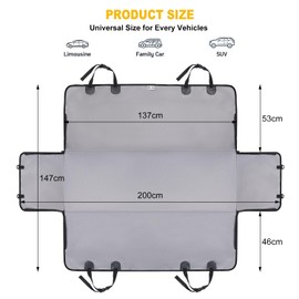 DOKI Universal Car Hammock with Side Flaps - 100% Waterproof, Scratch-Resistant Dog Boot Protector & Multi-Purpose Travel Mat for SUV, Limousine, Family Car (137cm x 200cm)