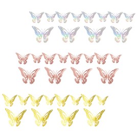 SHINEOFI 36pcs Decorative Wall Butterflies Removable Mural Stickers for Home Decor Unique Butterfly Wall Art and Room and Nursery