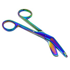 Titanium Coated Multi Rainbow Color Lister Bandage Scissors Shears 4.5" (11.4cm) (Pack of 5)