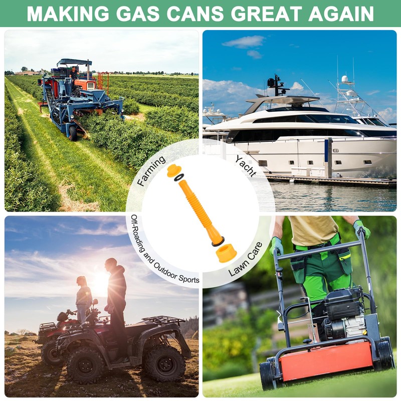 M METERXITY 2-Set Gas Can Spout Replacement, 7.9 Inch Upgraded