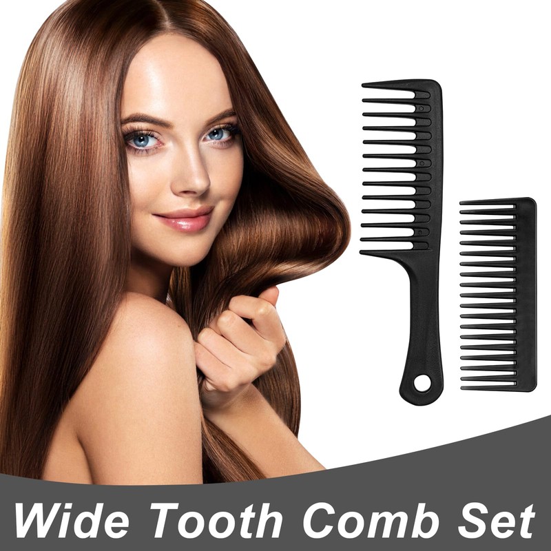 2PCS Wide Tooth Comb for Curly - Large Hair Detangling