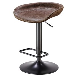 npd furniture and more New Pacific Direct Rouge PU Leather Gaslift Bar Stool - Vintage Coffee Brown