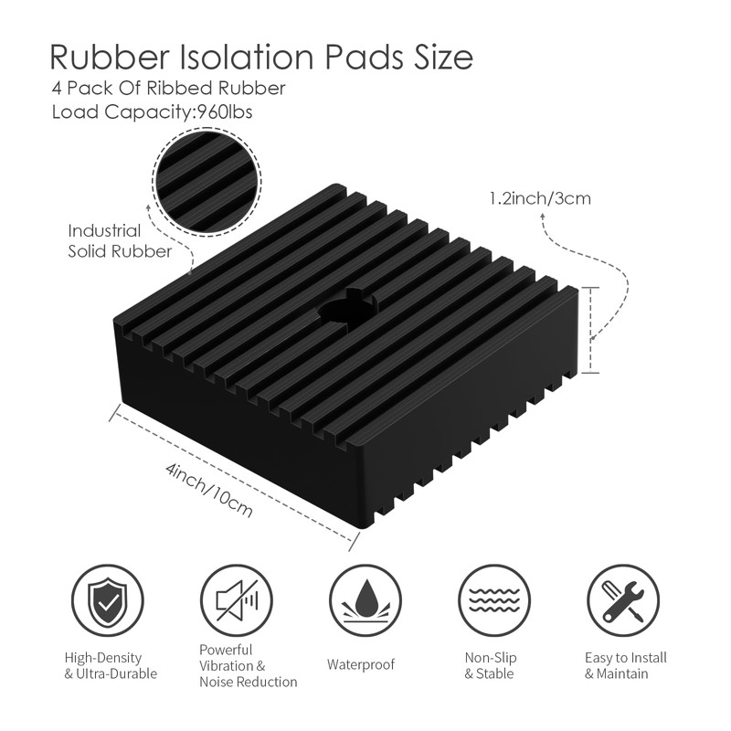 4 Pack Shock pad for air Compressor or Equipment Solid