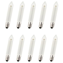 GutReise 10pcs AC E10 LED Replacement Light Bulbs for Candle Arch,Fairy Lights,Light Chains 8-55V 0.2W 3000K